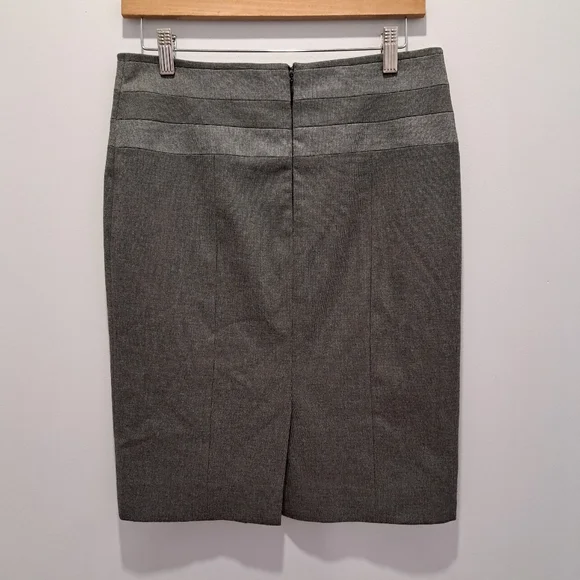 Le Chateau Gray Classic Corporate Minimalist Retro Pencil Skirt Womens 5/6 - Picture 2 of 10